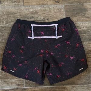 Black and Pink Patterned Running Shorts
